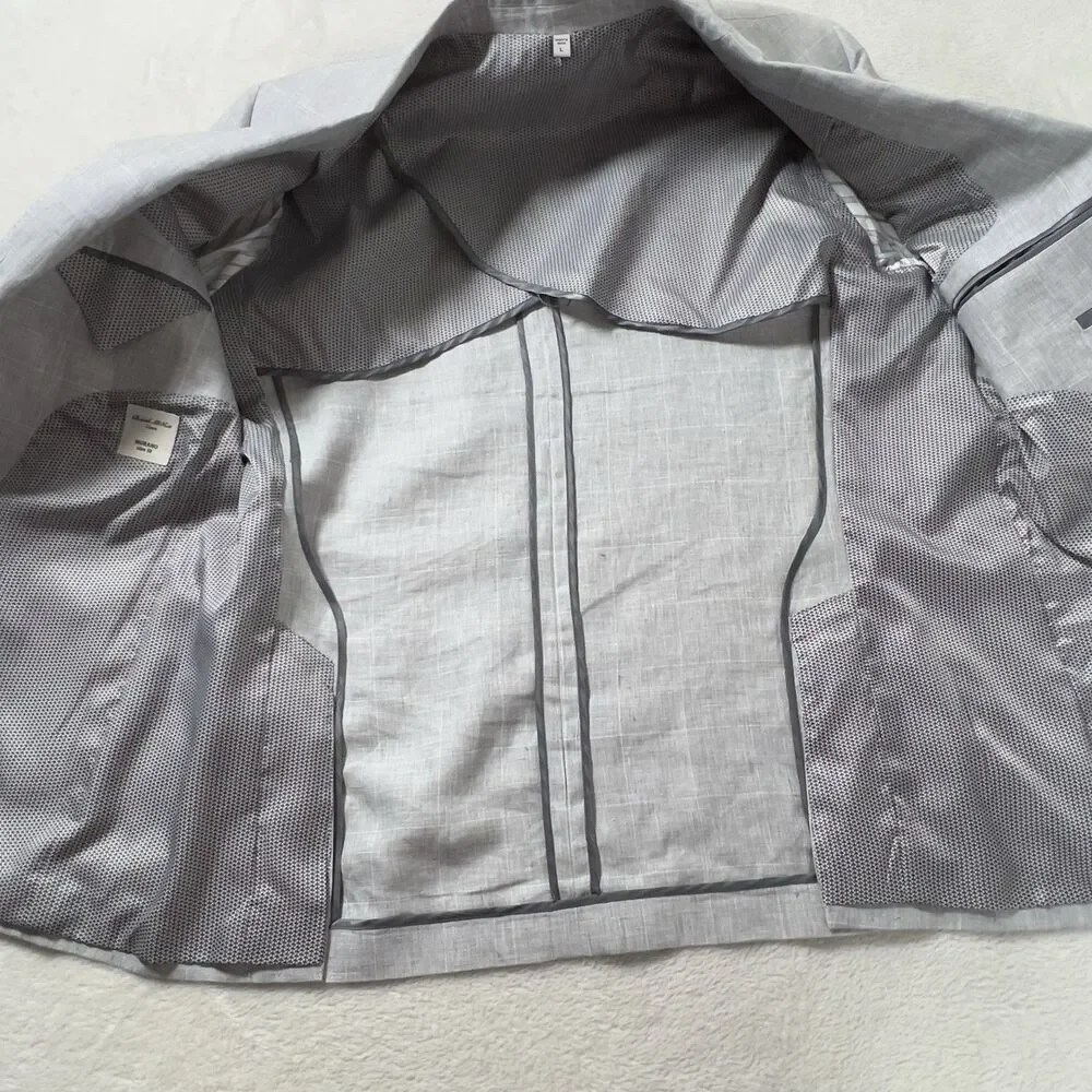 Baird‎ McNutt Murano Slim Fit Blazer Jacket Mens Sz L 42 Plaid Gray Unstructured